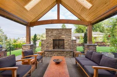 Outdoor Fireplace Construction
